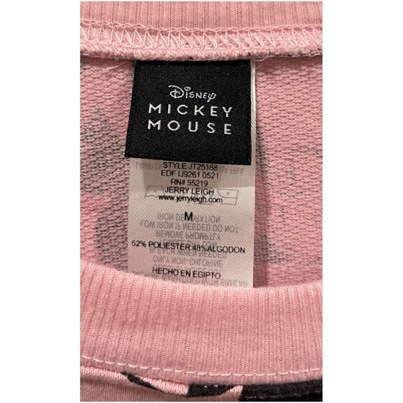 MICKEY MOUSE Pink Long Sleeve Crop Top Sweatshirt - Picture 2 of 4